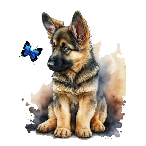 Chiot avec les oreilles pas encore droites