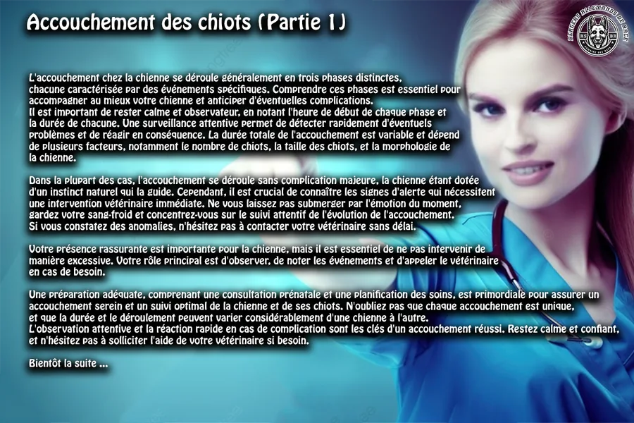 Mise bas du chien – étape 1